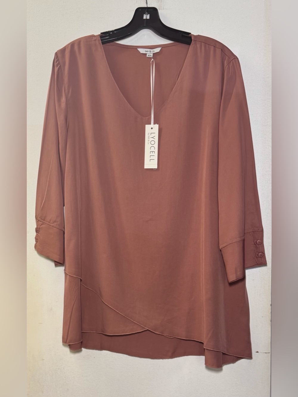 DKR Apparel Lyocell Tulip Hem Tunic Top-Rose - Picture 4 of 8